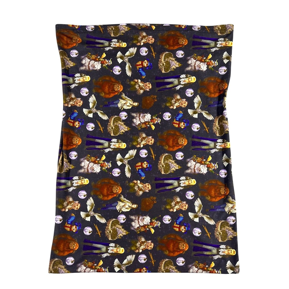 Labyrinth Movie Character Print Tube Top Mini Skirt Jareth Ludo Hoggle Black 80s